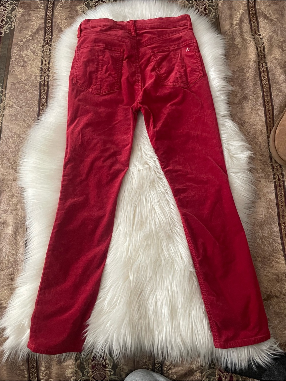 rag & bone Red High-Rise Ankle Skinny Jeans - Picture 5 of 10